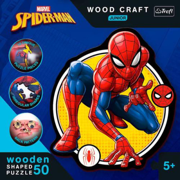 Trefl - Puzzles 50 Pcs Wood Craft Junior - Spiderm