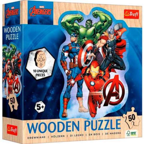 Trefl - Puzzles 50 Pcs Wooden Contour Puzzle - Ave