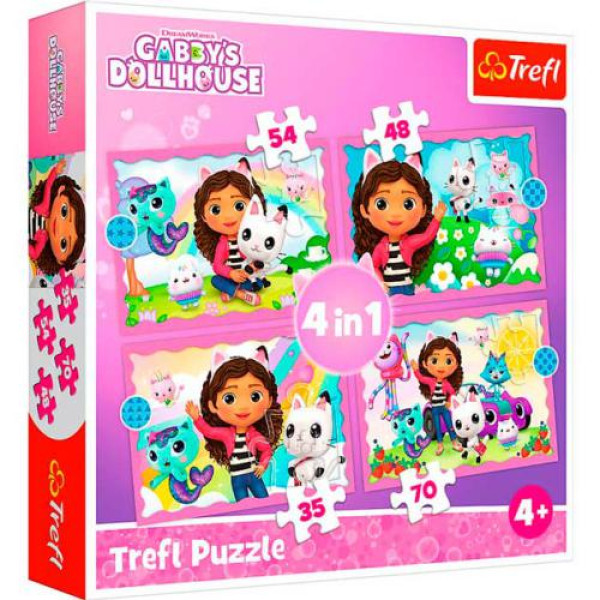 Trefl - Puzzles 4 em 1 - Gabby's adventures