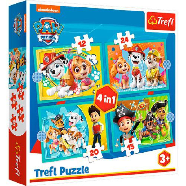 Trefl - Puzzle 4 em 1 - Paw Patrol