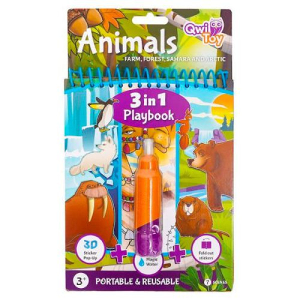 Livro QwiToy 3 em 1 Playbook Animals