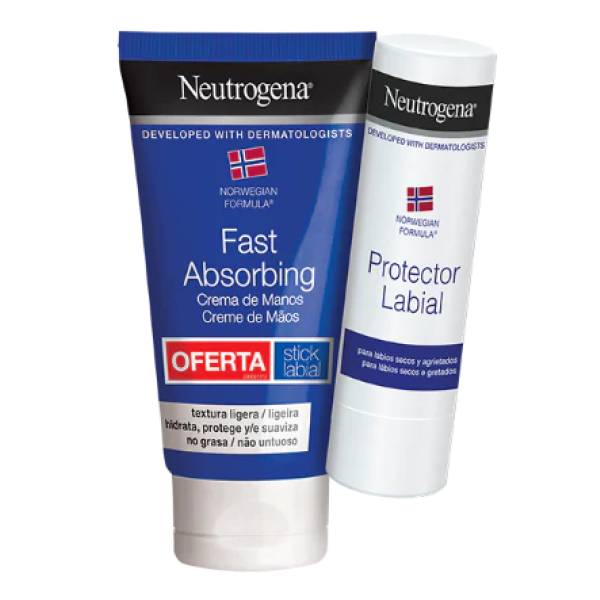 NEUTROGENA FÓRMULA NORUEGUESA MÃOS PROMO CREME TEXTURA LIGEIRA + STICK LABIAL