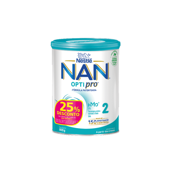 NAN Optipro 2 Leite em pó transição 800g 6M+ com Desconto de 25%