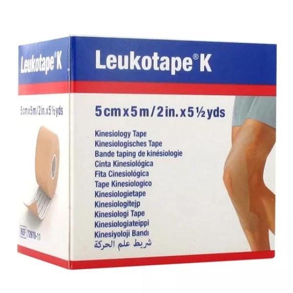 Leukotape K Fita Cinesiolog 5CmX5M Bege